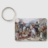 De eerste Thanksgiving door Jean Ferris c. 1912 Sleutelhanger (Achterkant)