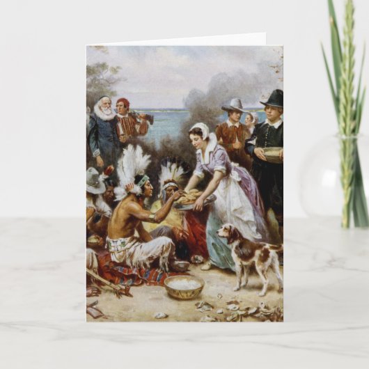 De eerste Thanksgiving Feestdagen Kaart (Voorkant)