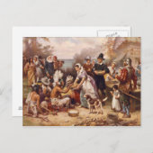 De eerste Thanksgiving Feestdagenkaart (Voorkant / Achterkant)