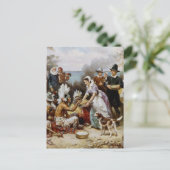 De eerste Thanksgiving Feestdagenkaart (Staand voorkant)