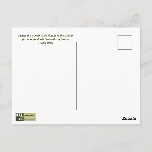 De eerste Thanksgiving in Plymouth Briefkaart (Achterkant)