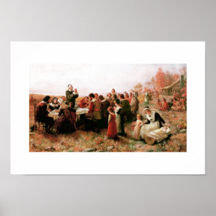 De eerste Thanksgiving in Poster van de Kunst van
