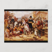 de eerste Thanksgiving schilderij Briefkaart (Voorkant)