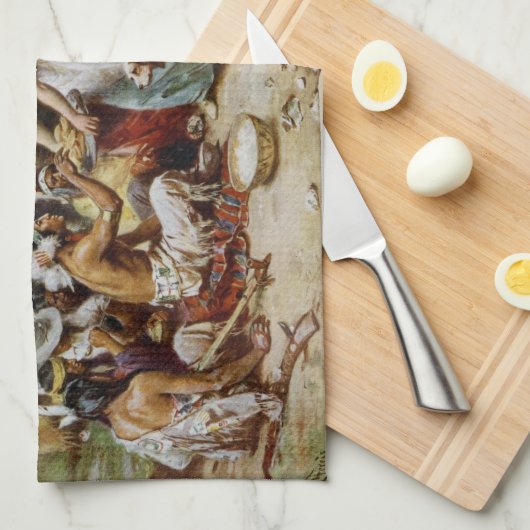 De eerste Thanksgiving Theedoek (Quarter Fold)