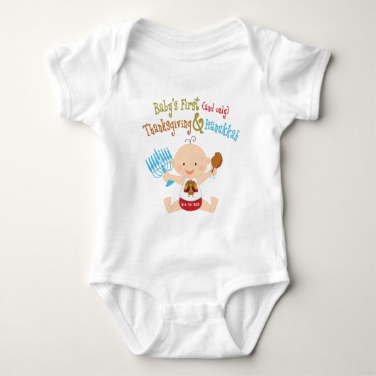 De eerste Thanksgiving van de baby & Hanukkah Romper (Voorkant)