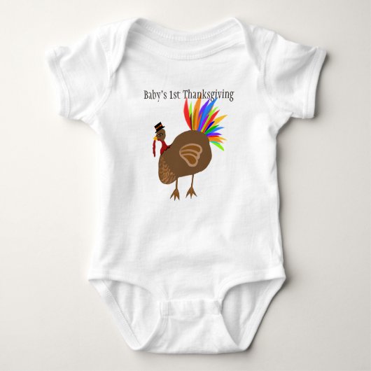 De eerste Thanksgiving van de baby Turkije Vervang Romper (Voorkant)