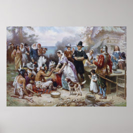 De eerste Thanksgiving van Jean Ferris c. 1912 Poster