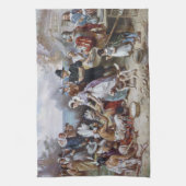 De eerste Thanksgiving van Jean Ferris c. 1912 Theedoek (Verticaal)