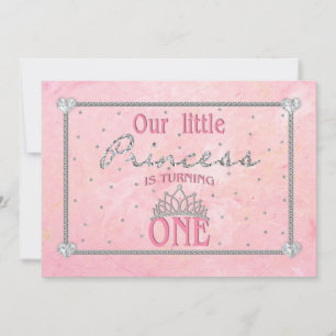 DE EERSTE TWEEDE DAG VAN BABY - PRINCESS INVITATIO KAART