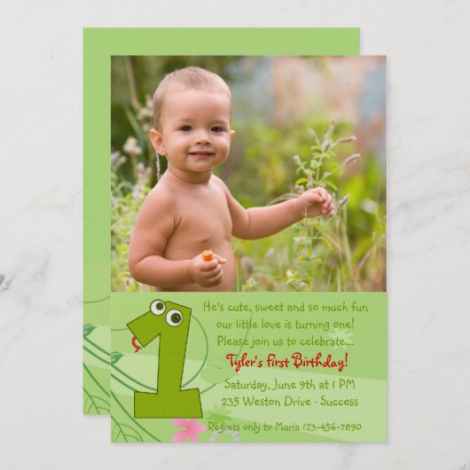 De eerste Uitnodiging van de Foto van de (Voorkant / Achterkant)