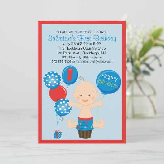 De eerste uitnodiging voor de geboorte van Bright  (Staand voorkant)