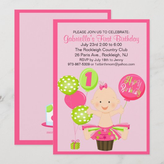 De eerste uitnodiging voor de geboorte van Bright  (Voorkant / Achterkant)