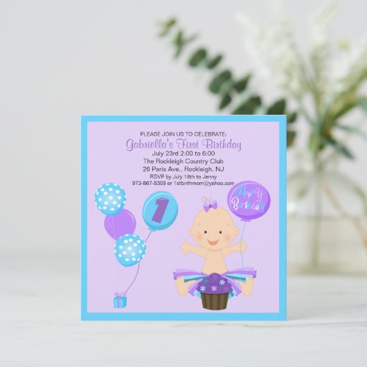 De eerste uitnodiging voor de geboorte van Bright  (Staand voorkant)