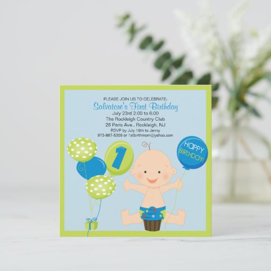 De eerste uitnodiging voor de geboorte van Bright  (Staand voorkant)