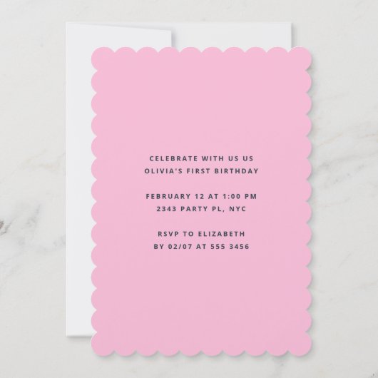 De eerste uitnodiging voor de geboorte van het mei (Achterkant)