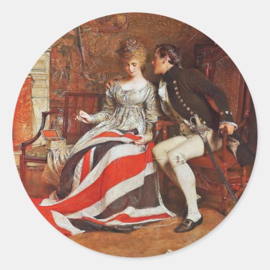 De Eerste Union Jack Ronde Sticker (Voorkant)