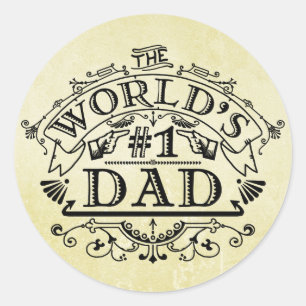 De eerste vader Vlaanderen ter wereld Ronde Sticker