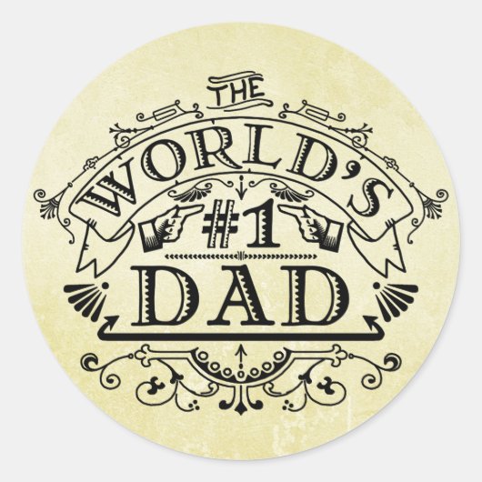 De eerste vader  Vlaanderen ter wereld Ronde Sticker (Voorkant)