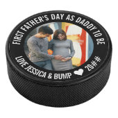 De eerste Vaderdag pappie om Persoonlijke Foto te  Hockey Puck (3/4)