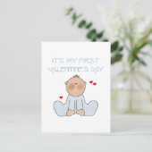 De Eerste Valentijnsdag van de Jongen van het baby Feestdagenkaart (Staand voorkant)