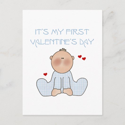De Eerste Valentijnsdag van de Jongen van het baby Feestdagenkaart (Voorkant)