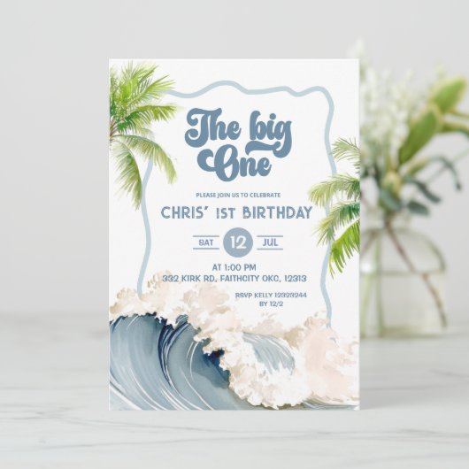 De eerste verjaardag van Big One Summer Beach Kaart (Staand voorkant)