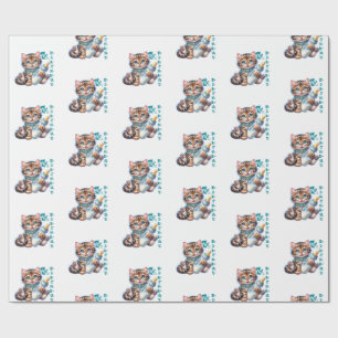 De eerste verjaardag van de baby. cadeaupapier
