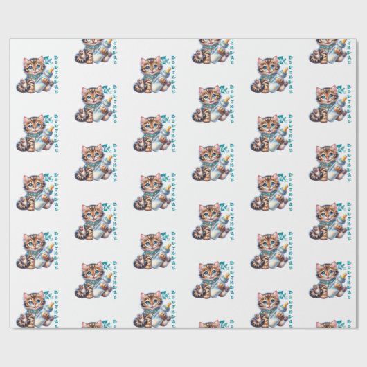 De eerste verjaardag van de baby. cadeaupapier (Vlak)