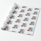 De eerste verjaardag van de baby. cadeaupapier (Uitgerold)