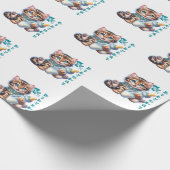 De eerste verjaardag van de baby. cadeaupapier (Hoek)