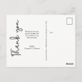 De eerste verjaardag van de baby Foto Briefkaart (Achterkant)