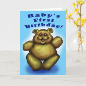 De eerste verjaardag van de baby - Jongen Kaart (Gele Bloem)