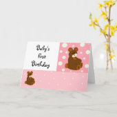 De Eerste Verjaardag van de baby Kaart (Gele Bloem)