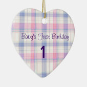 De eerste verjaardag van de baby keramisch ornament (Rechts)