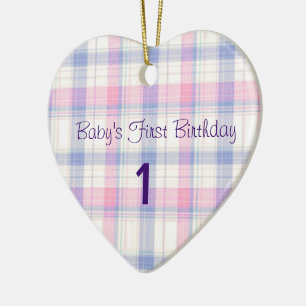 De eerste verjaardag van de baby keramisch ornament