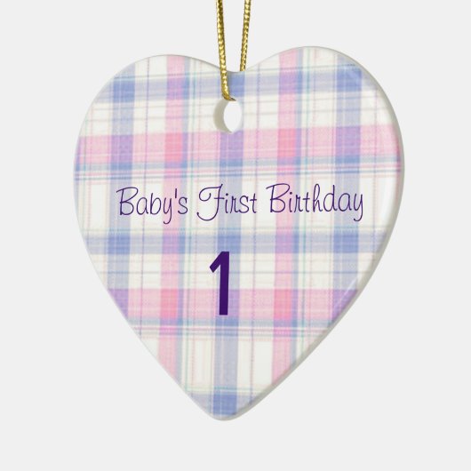 De eerste verjaardag van de baby keramisch ornament (Links)