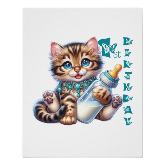 De eerste verjaardag van de baby. perfect poster (Voorkant)