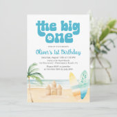 De eerste verjaardag van de Big One Boy Surfboard  Kaart (Staand voorkant)
