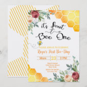 De eerste verjaardag van de bijen nodigt de eerste kaart (Voorkant / Achterkant)