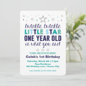 De eerste verjaardag van de kleine Star Boy Kaart (Staand voorkant)