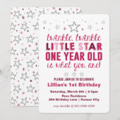 De eerste verjaardag van de kleine Star Girls Kaart (Voorkant / Achterkant)