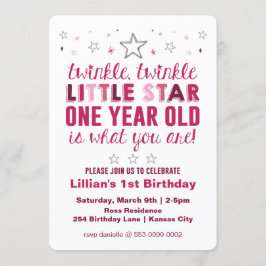 De eerste verjaardag van de kleine Star Girls Kaart