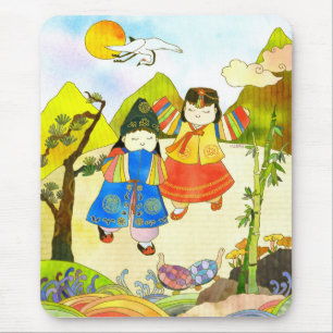 De eerste verjaardag van de Koreaanse baby Mousepa Muismat