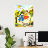 De eerste verjaardag van de Koreaanse baby Poster (Thuiskantoor)