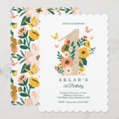 De eerste verjaardag van de lente van de baby Butt Kaart (Voorkant / Achterkant)