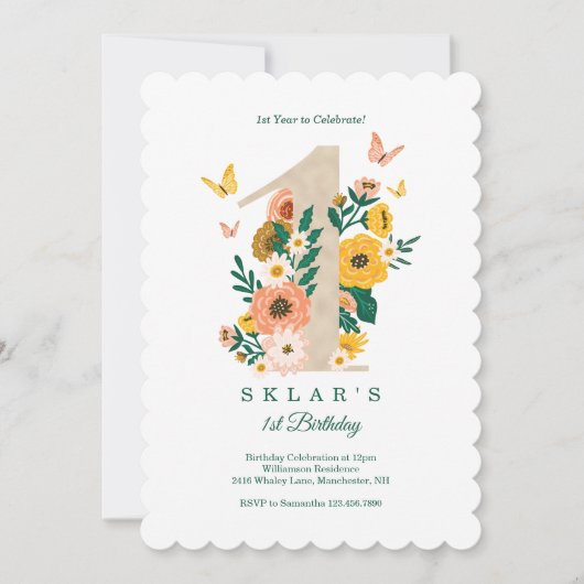 De eerste verjaardag van de lente van de baby Butt Kaart (Voorkant)