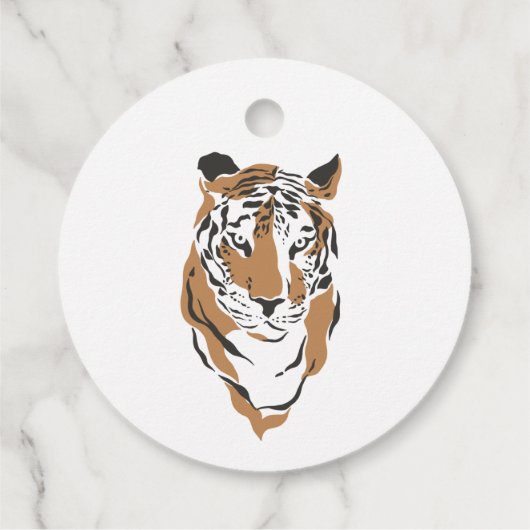 de eerste verjaardag van de tijger bevoordeelt lab bedankjes labels (Achterkant)