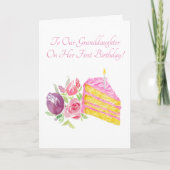 De eerste verjaardag van de Waterverf van de klein Kaart (Voorkant)