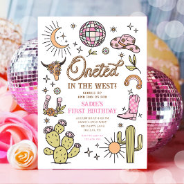 De eerste verjaardag van de West Disco Cowgirl Kaart