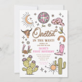 De eerste verjaardag van de West Disco Cowgirl Kaart (Voorkant)